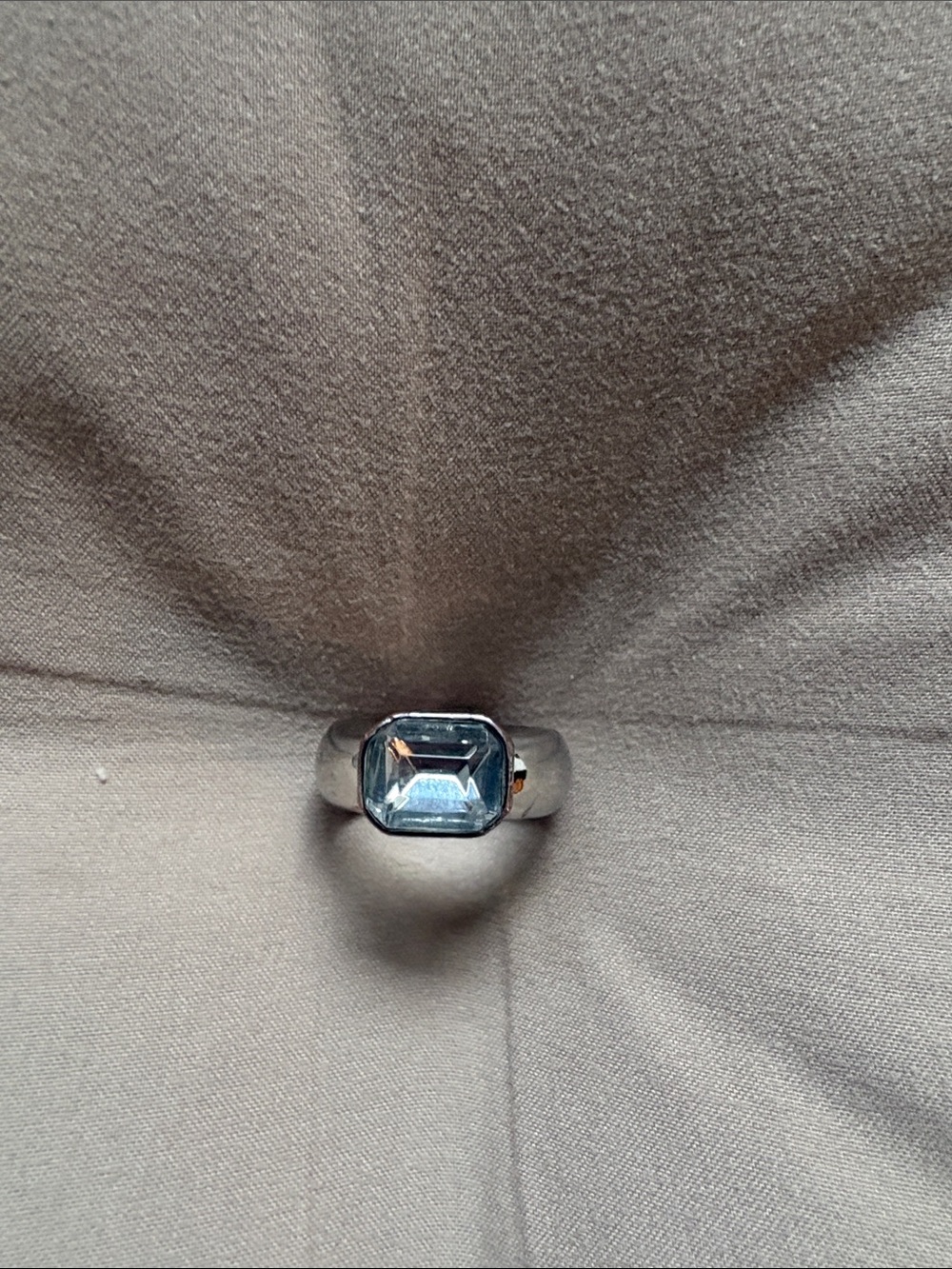 Silver women’s Signet Ring with Light Blue Stone